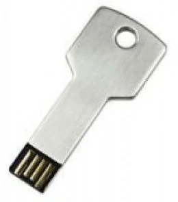 Серебристая USB-флешка в форме ключа