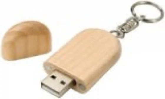 Светлый USB-накопитель с колпачком и кольцом