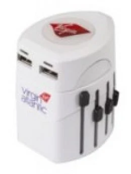 Белый универсальный переходник с USB-разъёмами
