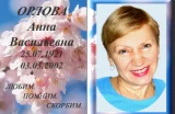 Мемориальная табличка с женским портретом на синем фоне