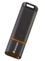 Чёрный USB-накопитель с оранжевой полосой