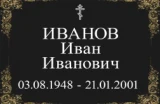 Белая памятная надпись с орнаментом на чёрном фоне