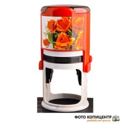 Оранжевая круглая оснастка печати с розами