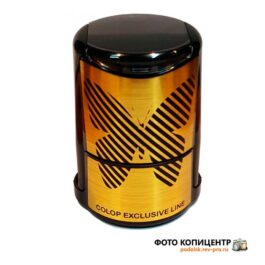 Золотистая круглая оснастка печати с чёрным узором